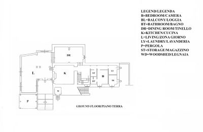 Maison de campagne à vendre Sarteano, Toscane, RIF 3005 Grundriss EG