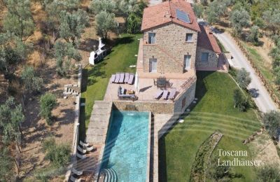 Maison de campagne à vendre Cortona, Toscane, RIF 2986 Vogelperspektive