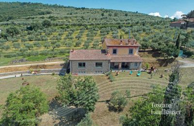 Maison de campagne à vendre Cortona, Toscane, RIF 3085 Garten vor Haus