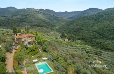 Maison de campagne à vendre Loro Ciuffenna, Toscane, RIF 3098 BLick auf Anwesen und Umgebung